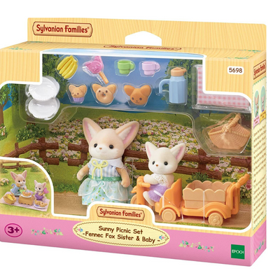 Sylvanian Families Sunny Picnic Set Fennec Fox Sister & Baby mulveys.ie nationwide shipping