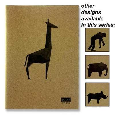 Icon A4 80pg 110gsm Kraft Sketch Book Animalia Design 4 Asst. mulveys.ie nationwide shipping