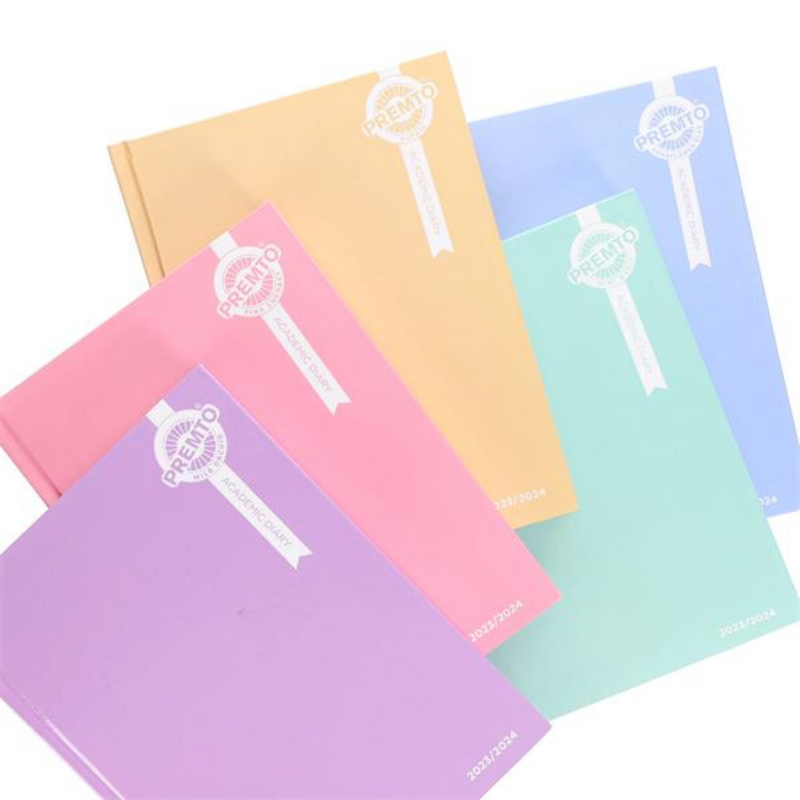 Premto Pastel A5 2023-2024 Page A Day Academic Diary 5 Asst mulveys.ie nationwide shipping