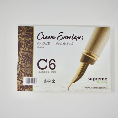 CREAM C6 ENVELOPE 25PK mulveys.ie nationwide shipping