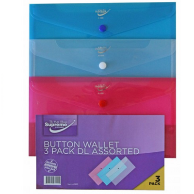 Plastic Button Folders (DL) - 3Pk mulveys.ie nationwide shipping