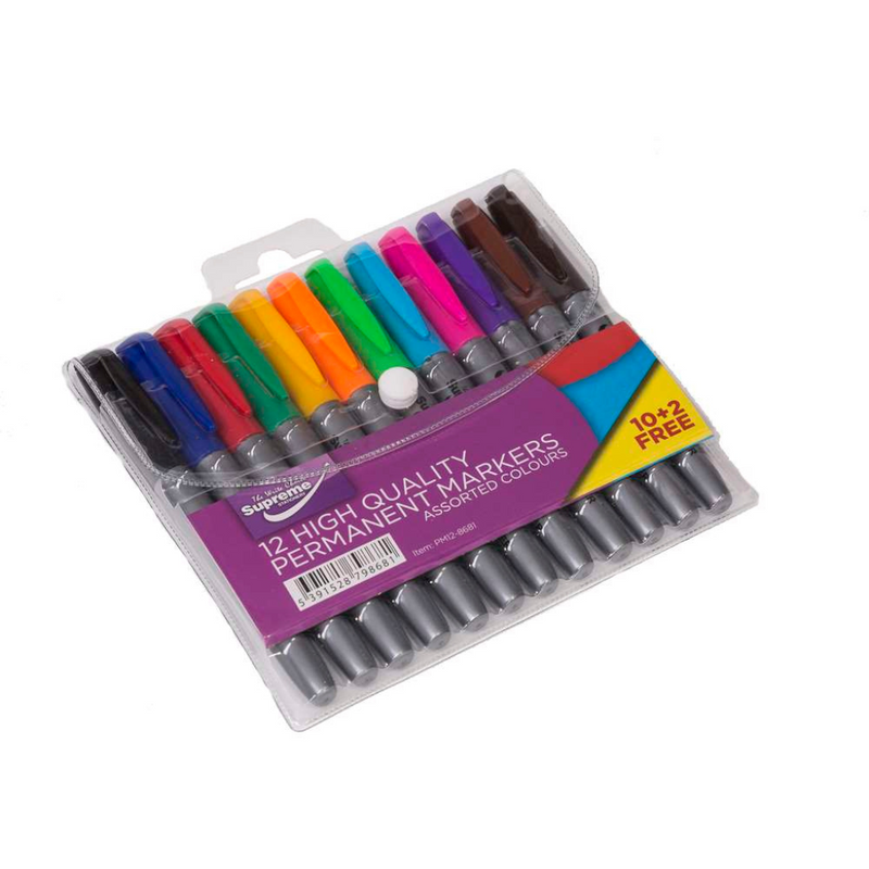 PERMANENT MARKERS 12PK SLIM  www.mulveys.ie  Nationwide Shipping