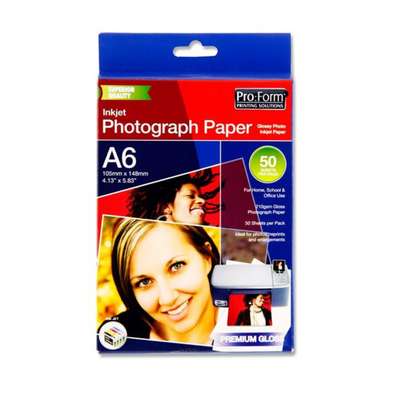 Pro:form Pkt.50 Sheets A6 Photo Inkjet Paper   www.mulveys.ie  Nationwide Shipping