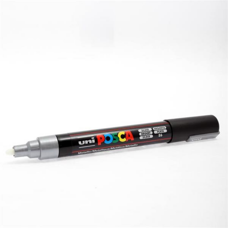 Uni Posca Pc-5m Medium Bullet Tip Permanent Marker - Silver  www.mulveys.ie Nationwide Shipping