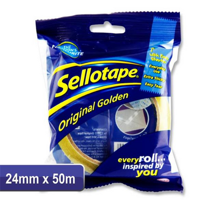 Sellotape 24mmx50m Original Golden Tape mulveys.ie nationwide shipping