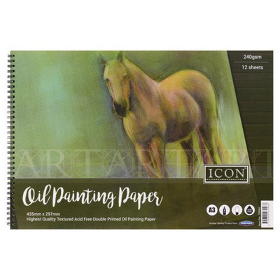 Icon A3 240gsm Wiro Oil Painting Pad 12 Sheets mulveys.ie nationwide shipping