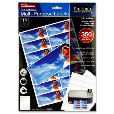 Pro:form 25 Sheets - 14 Labels 99x38mm mulveys.ie nationwide shipping