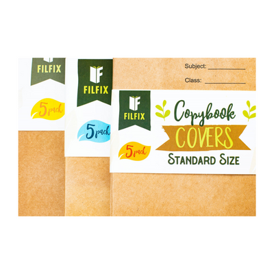 Filfix Paper Workbook Covers 5Pk -Fully Recyclable