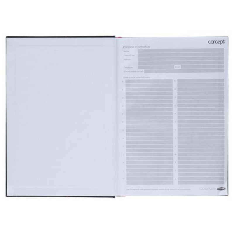 Concept A5 192pg Hardcover A-z Index Book