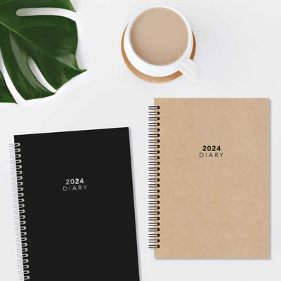 A5 DAP Wiro Kraft and Black Diary mulveys.ie nationwide shipping