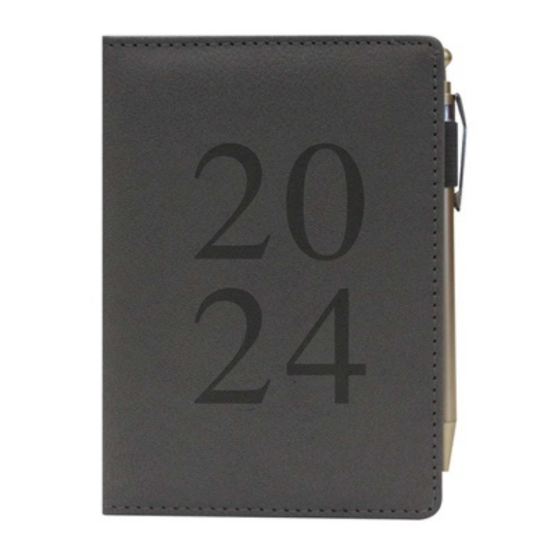 A6 DAP Grey Leatherette Index Diary & Pen mulveys.ie nationwide shipping
