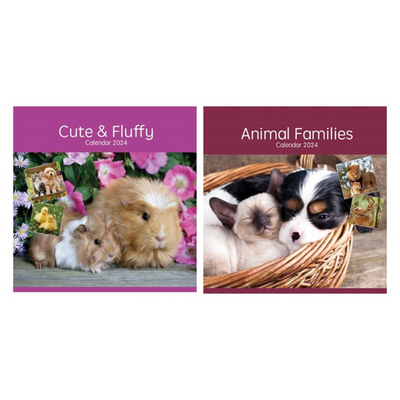 Calendar Sq Animal Families, Cute & Fluffy mulveys.ie nationwide shipping
