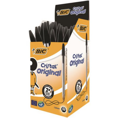 Bic Cristal Ballpoint Pen Medium Black (50 Pack) muvleys.ie nationwide shipping