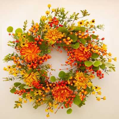 Enchante Harvest MUM BLOOM WREATH 65CM mulveys.ie nationwide shipping