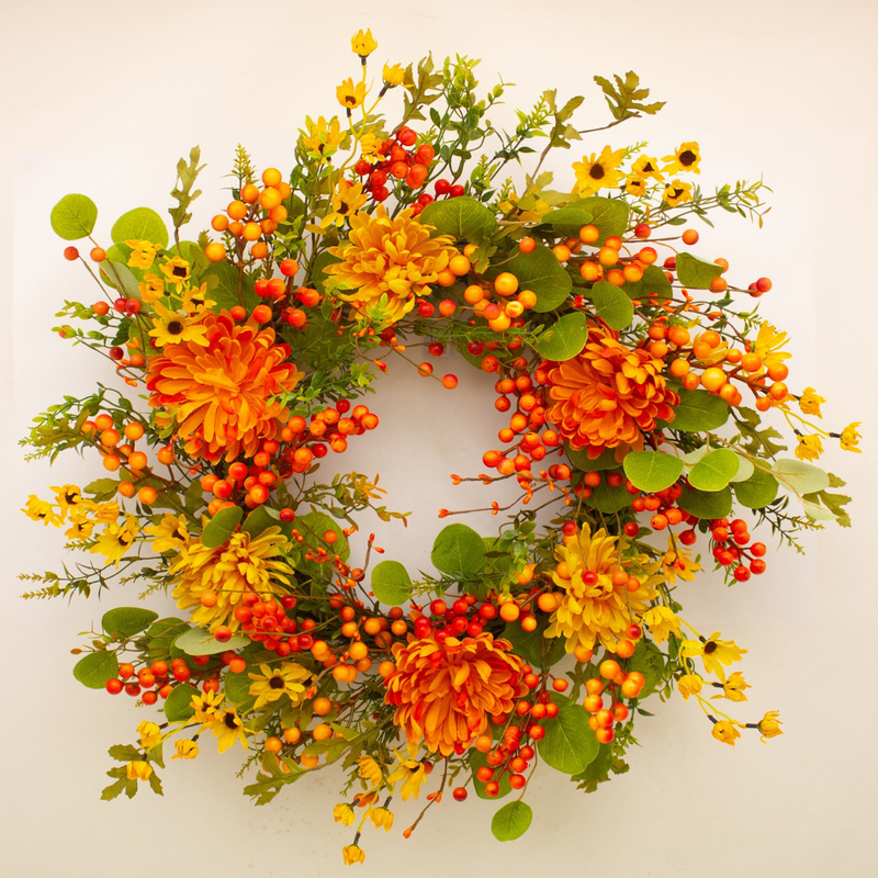 Enchante Harvest MUM BLOOM WREATH 65CM mulveys.ie nationwide shipping