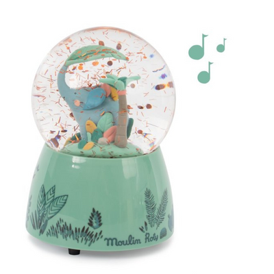 Moulin Roty Speelgoed Musical Snow Globe Elephant Green mulveys.ie nationwide shipping