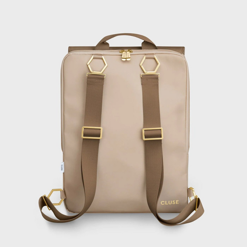 Le Réversible Backpack, Beige Dark Brown, Gold Colour mulveys.ie  nationwide shipping