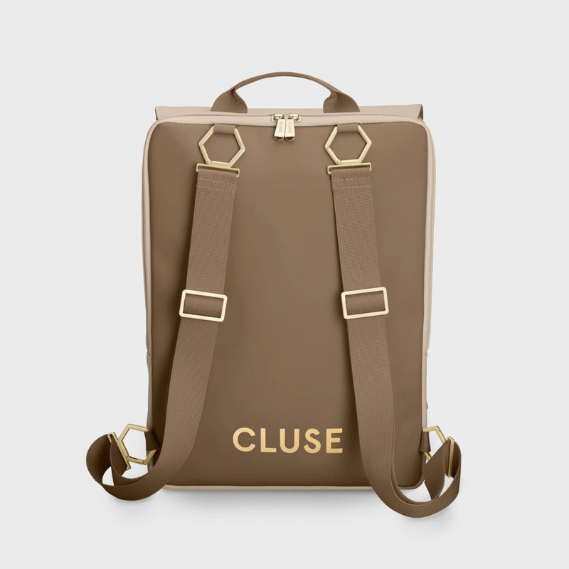 Le Réversible Backpack, Beige Dark Brown, Gold Colour mulveys.ie  nationwide shipping