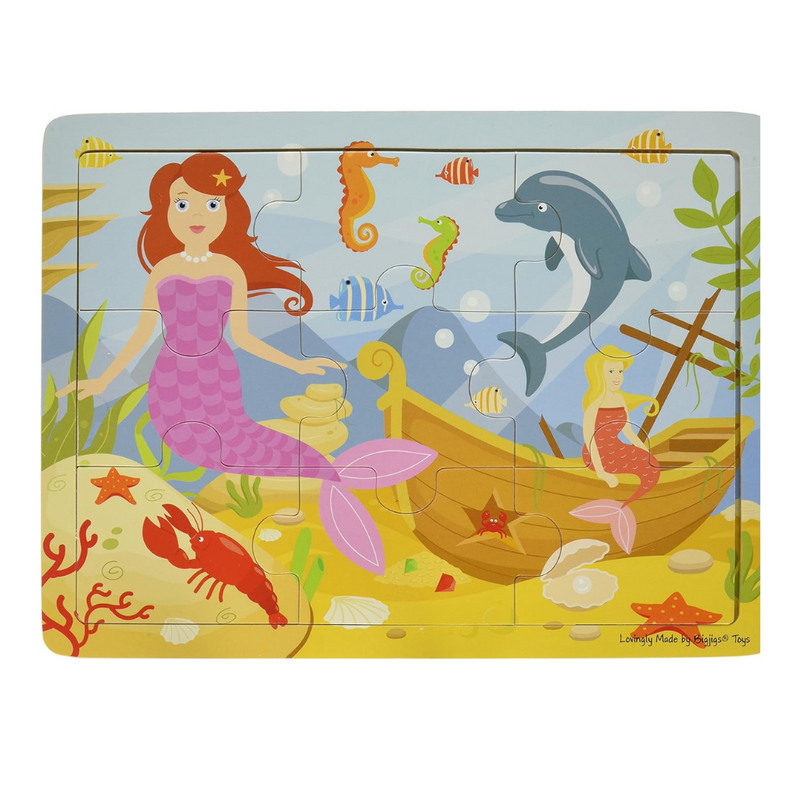 Bigjigs Toys Wooden Tray Puzzle - Mermaid mulveys.ie nationwide shipping