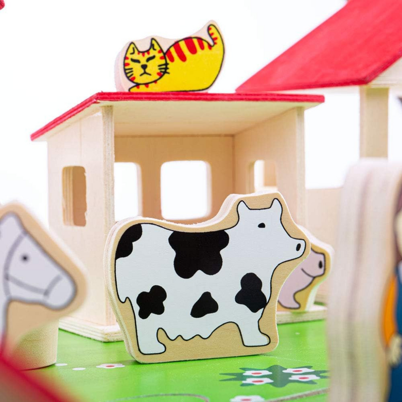 Bigjigs Toys Wooden Farm Playset (50 Pieces) mulveys.ie nationwide shipping