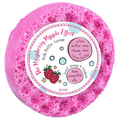Bomb Cosmetics The Raspberry Ripple Effect Body Buffer 200g Shower Soap mulveys.ie nationwide shipping