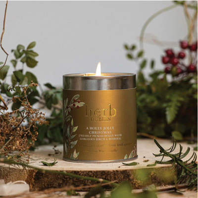 Herb Dublin Holly Jolly Christmas – Tin Candle mulveys.ie nationwide shipping