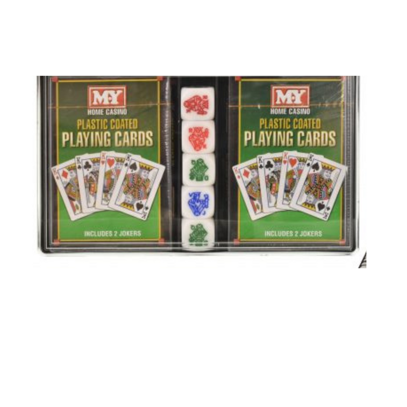 2PK PLAYING CARDS WITH POKER DICES