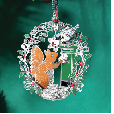 Newbridge Postbox with Squirrel Christmas Ornament mulveys.ie nationwide shipping