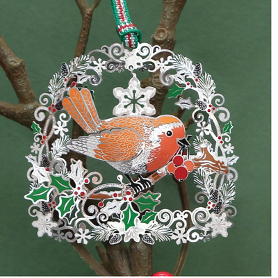 Newbridge Robin with Berries Christmas Ornament mulveys.ie nationwide shipping