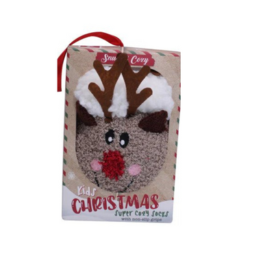 Brandwell Kids Novelty Slipper Socks Reindeer MULVEYS.IE NATIONWIDE SHIPPING