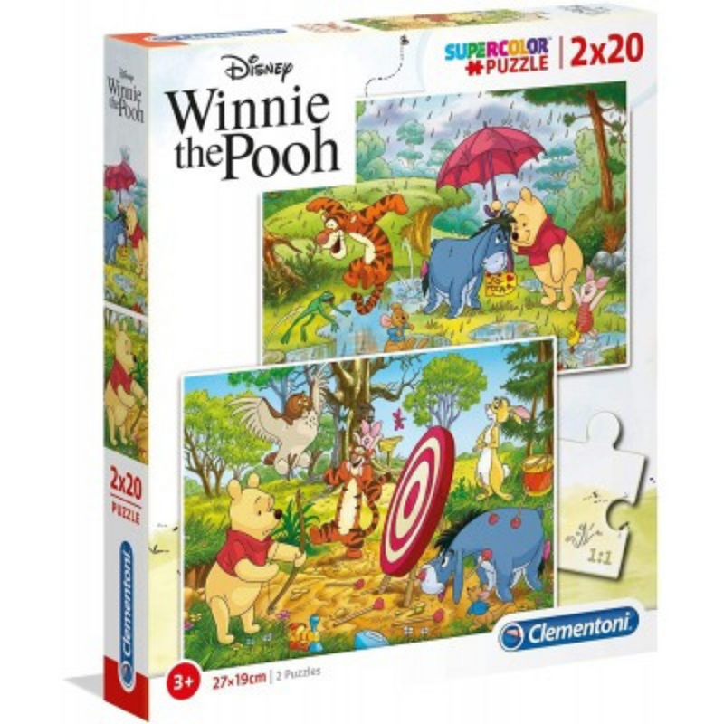 2 Puzzles - Winnie the Pooh 20 and 20 piece jigsaw puzzle mulveys.ie nationwide shipping