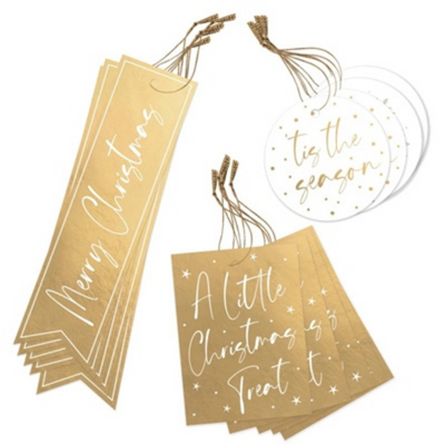 Gift Tags XMAS 15 Luxury Shaped Gold