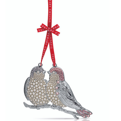 TIPPERARY CRYSTAL Pearl Turtle Doves Christmas Decoration mulveys.ie nationwide shipping