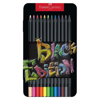 Faber-CastellColouring Pencils | Black Edition Tin | Set Of 12 mulveys.ie nationwide shipping