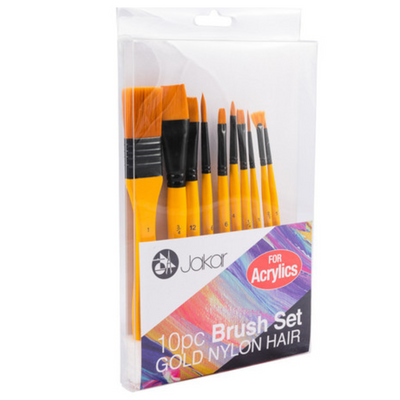 Gold Nylon Bristles Brush Set For Acrylic Paint mulveys.ie nationwide shipping