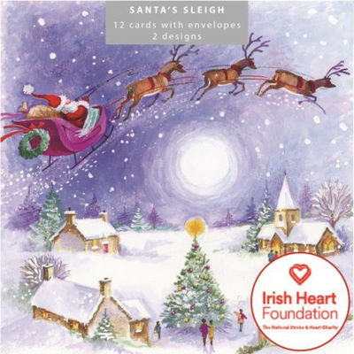 irish heart foundation charity christmas cards santa sleigh mulveys.ie nationwide shipping