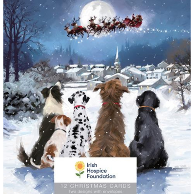 Irish Hospice Foundation Charity Cards - Dogs Watching Santa mulveys.uie nationwide shipping