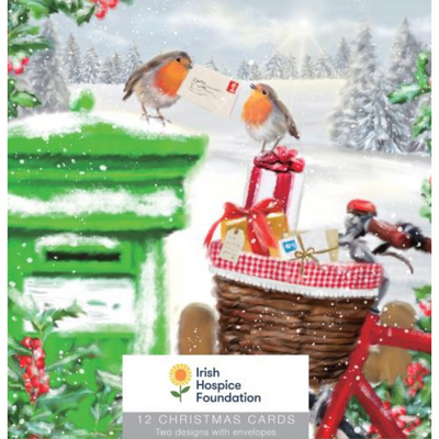 Irish Hospice Foundation Charity Cards  Robins with postbox mulveys.ie nationwide shipping