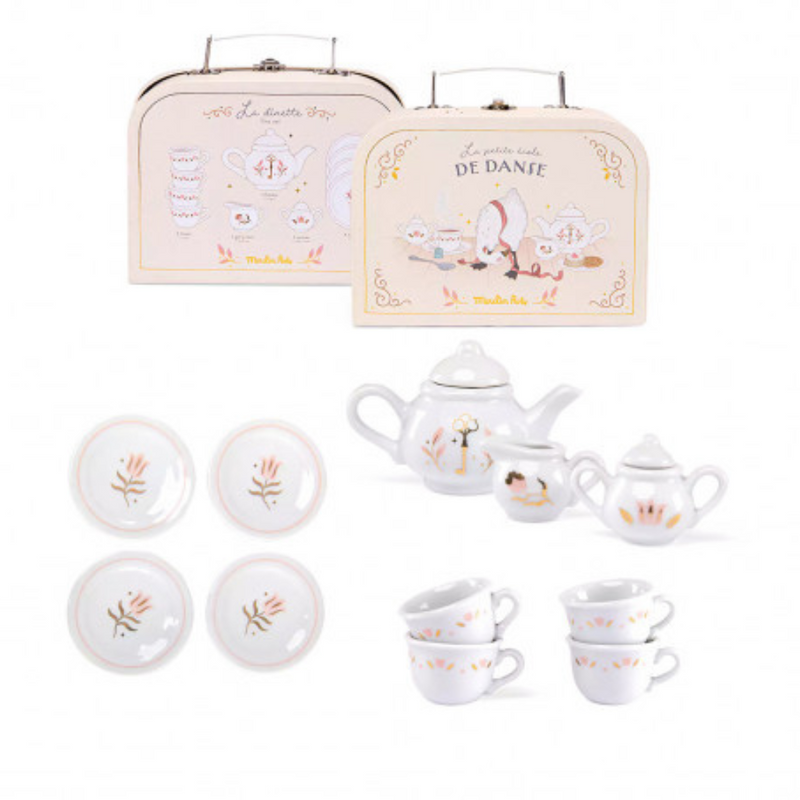 Moulin Roty PORCELAIN TEA SERVICE SUITCASE - THE LITTLE DANCE SCHOOL mulveys.ie nationwide shipping