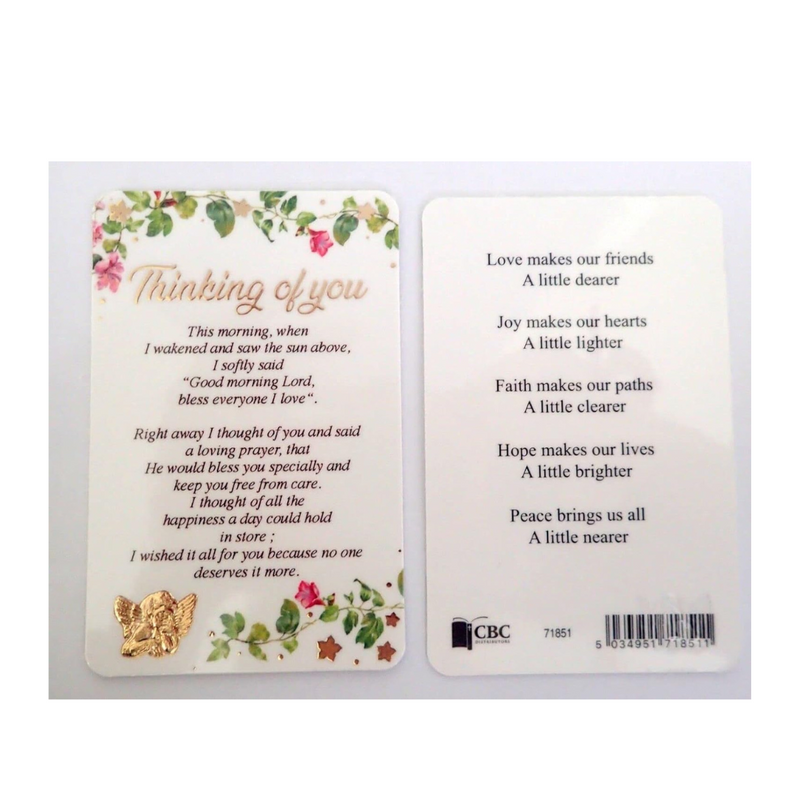  Thinking of You Laminated Prayer Card~ Wallet Size mulveys.ie nationwide shipping