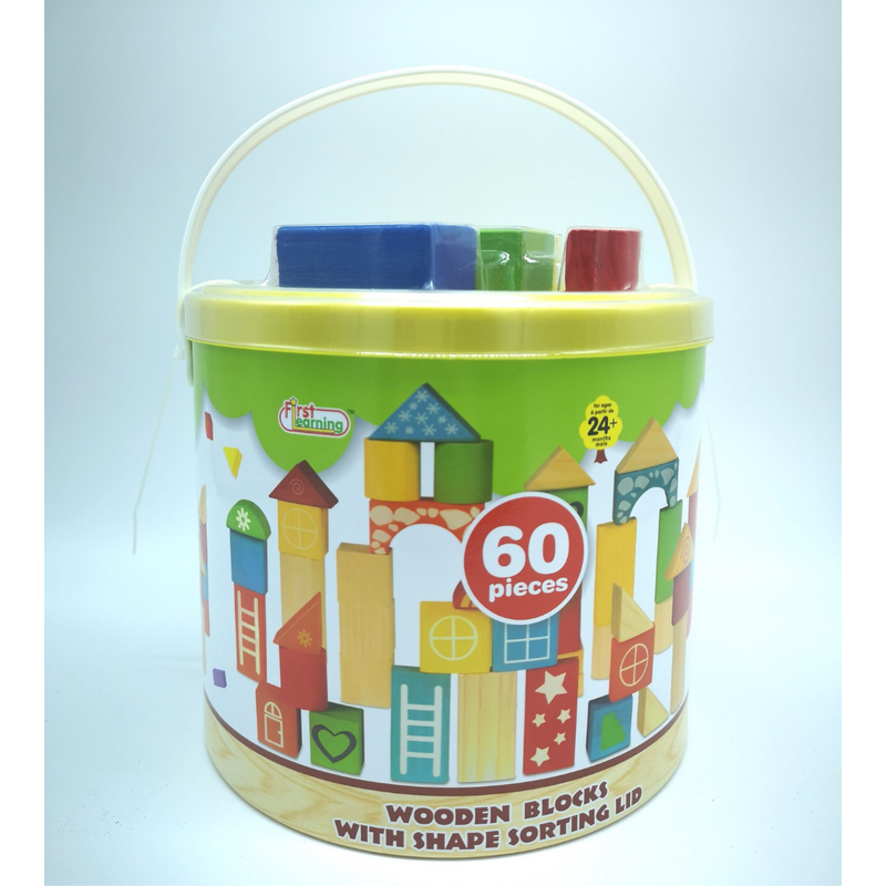 Wooden Blocks with Shape Sorting Lid mulveys.ie nationwide shipping