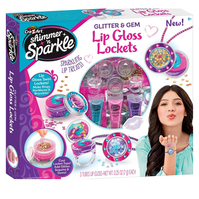 Cra-Z-Art Shimmer ‘n Sparkle Glitter & Gem Lip Gloss Lockets DIY Activity Set MULVEYS.IE NATIONWIDE SHIPPING