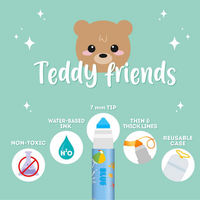 Legami Teddy Friends Set of 12 Markers mulveys.ie nationwide shipping