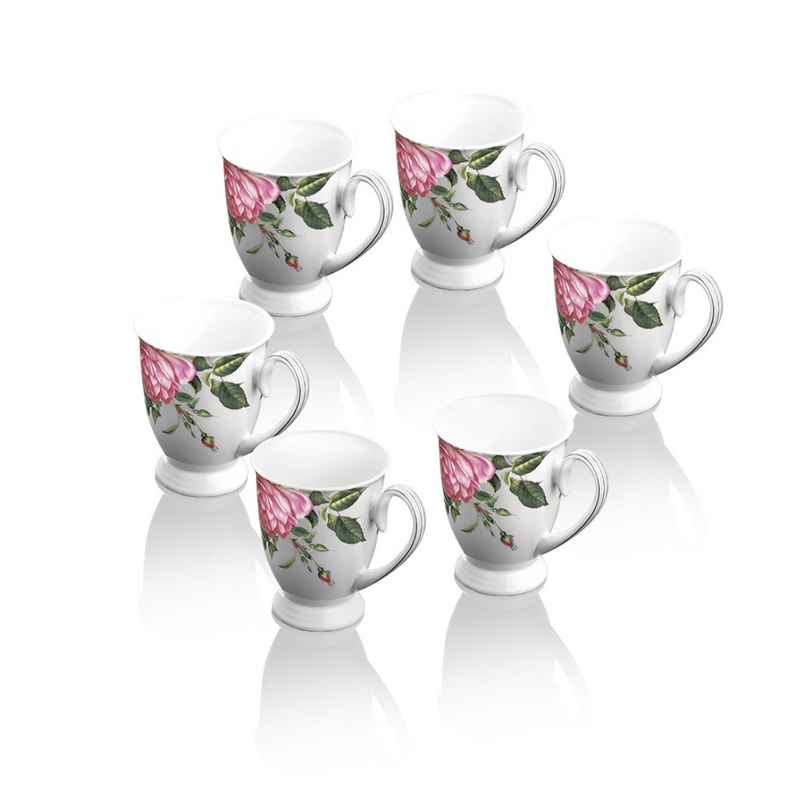 Newbridge Rose Collection Set of 6 Mugs mulveys.ie nationwide shipping