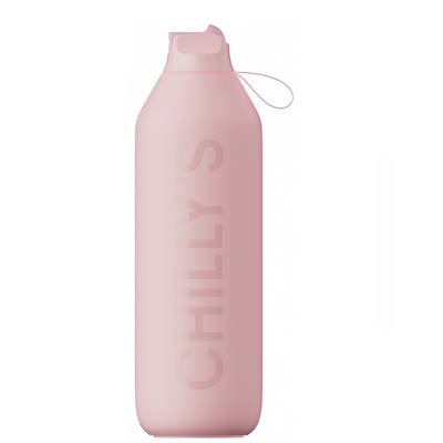 CHILLY'S SERIES 2 1-LITRE FLIP REUSABLE WATER BOTTLE - BLUSH mulveys.ie nationwide shipping