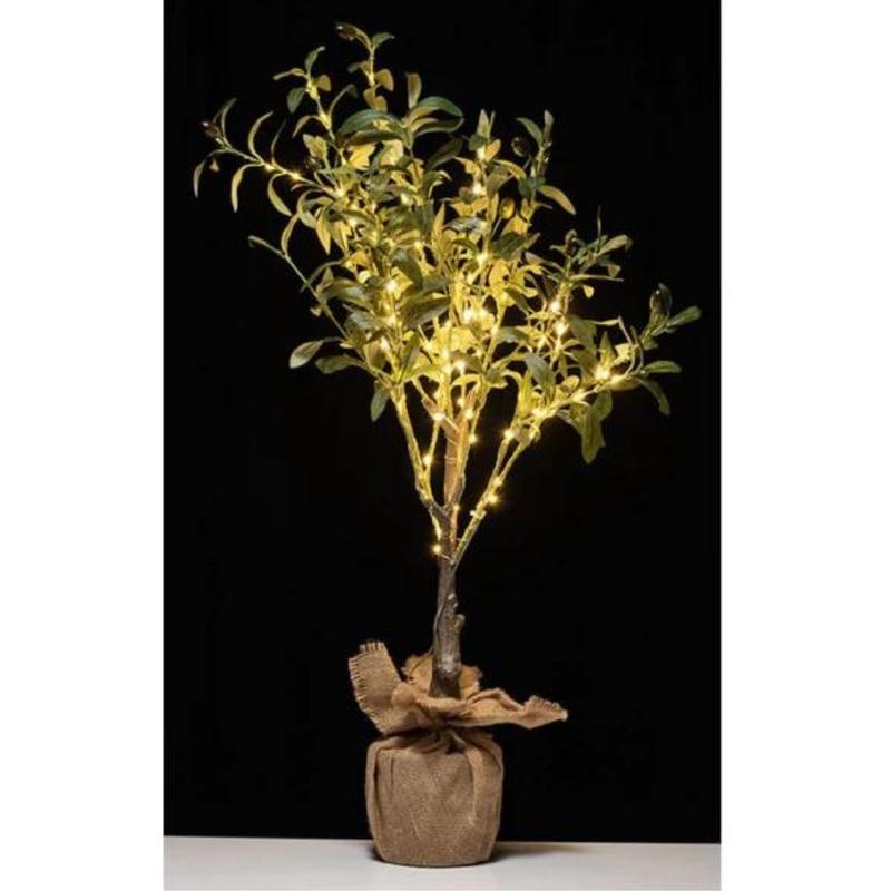 Grange Light Up Faux Olive Tree with Sackcloth Base 85cm mulveys.ie nationwide shipping