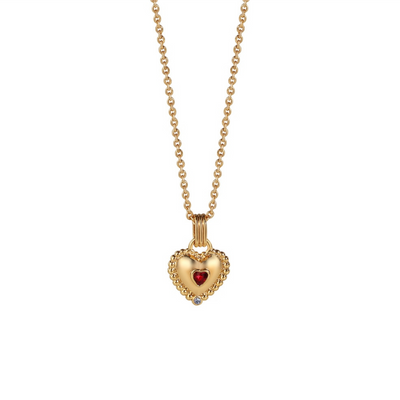 Newbridge Heart Pendant with Ruby Red Stone mulveys.ie nationwide shipping