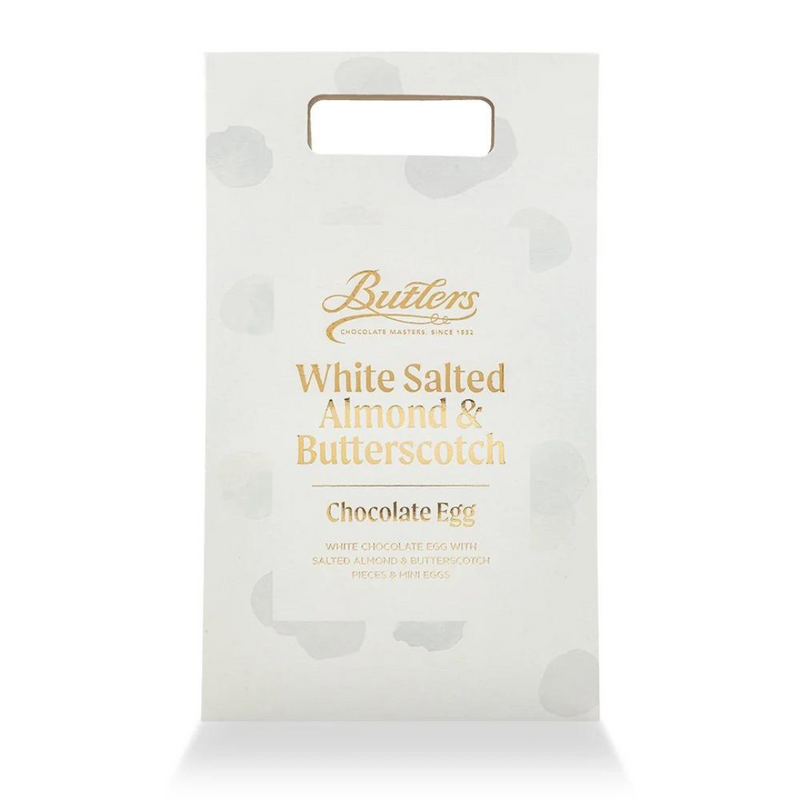 Butlers Tasty Pieces White Salted Almond & Butterscotch Egg with White Truffles 275G mulveys.ie natiownide shipping