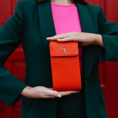Galway Crystal Mini Cross Body Bag - Tangerine mulveys.ie nationwide shipping