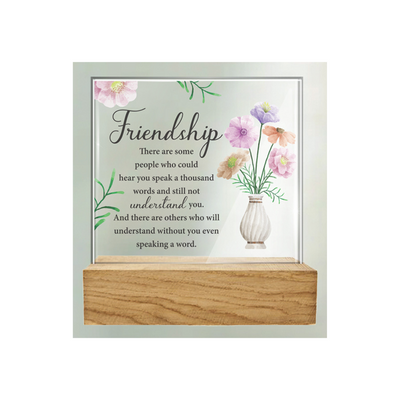 Glass Plaque/Wood Base/Friendship Mulveys.ie